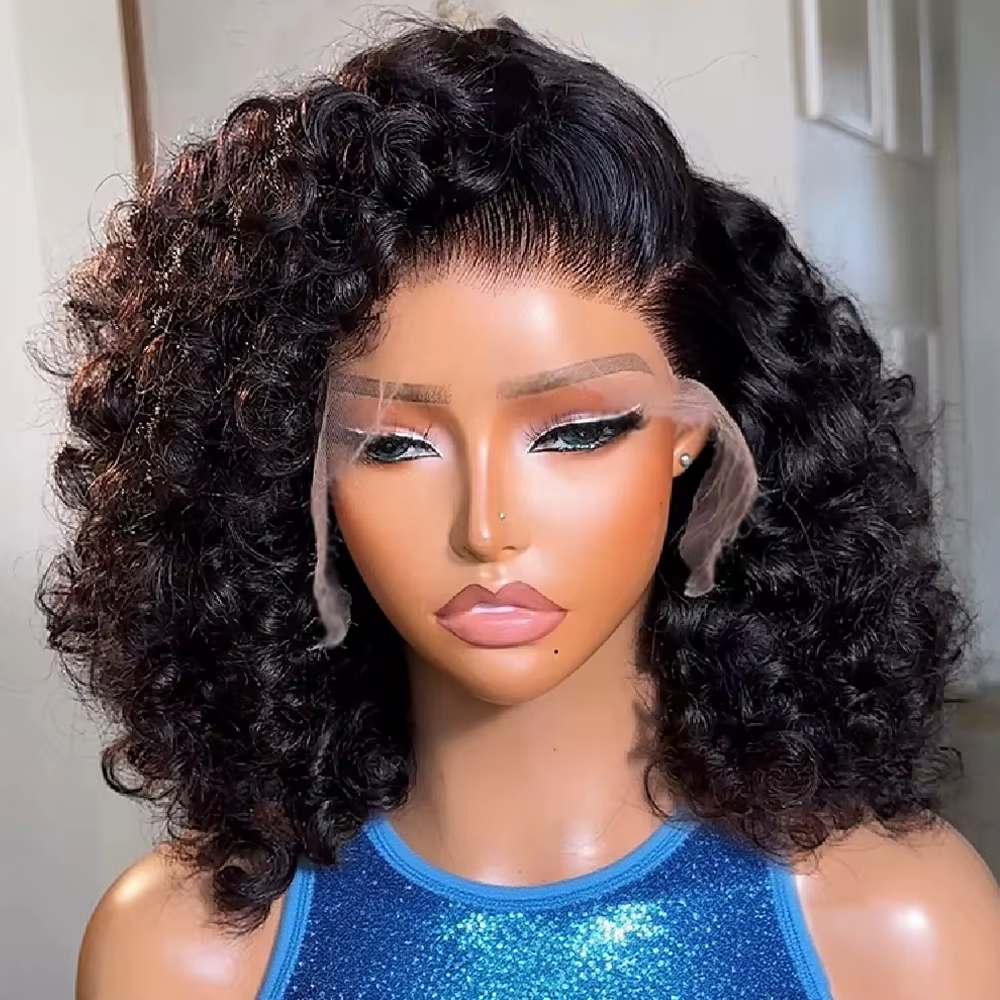 250% vague de corps 13x6 HD dentelle frontale perruque courte Bob perruques sans colle cheveux humai