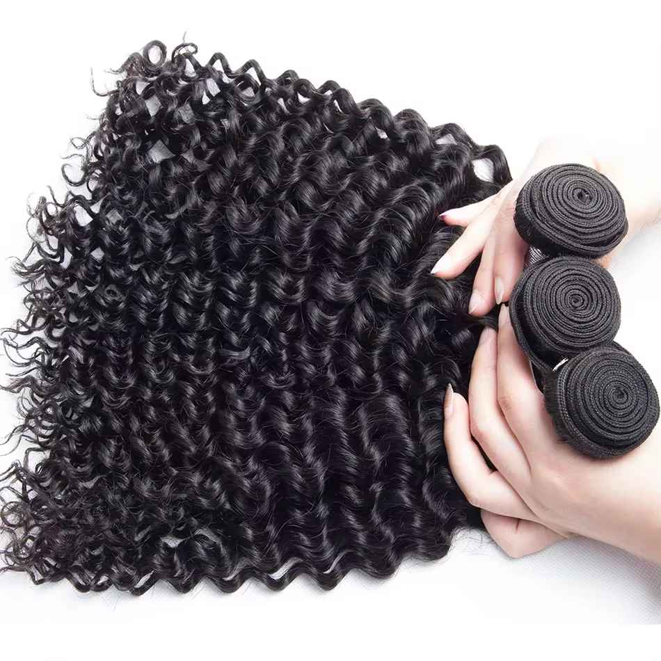 Extensions de Cheveux Humains Brésiliens Remy Longs, Couleur Naturelle, Bundles Profonds, 1/3/4 Pièc