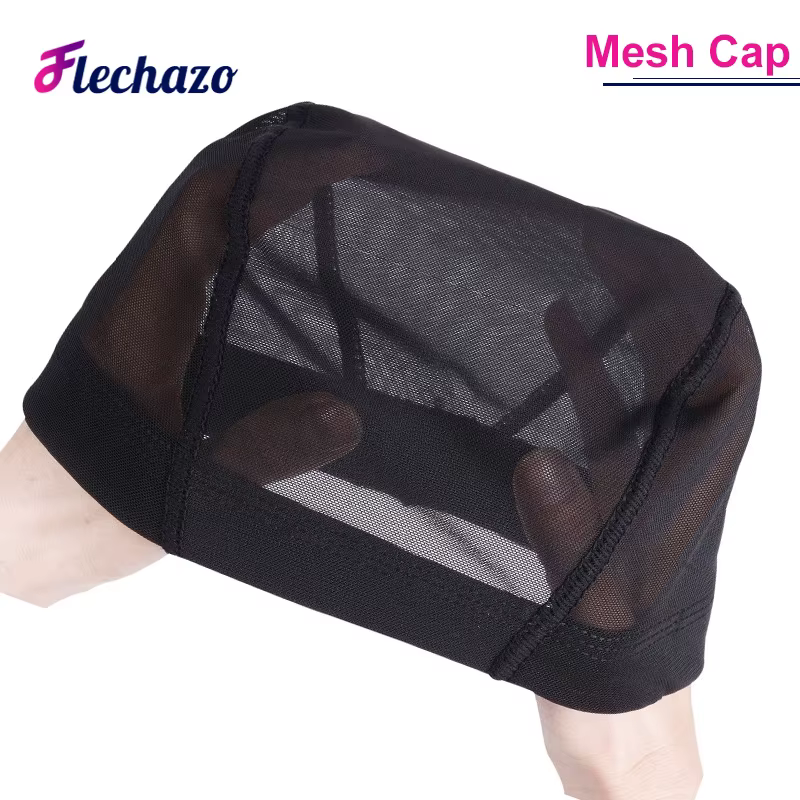 Bonnets de perruque sans colle pour femmes, 3 pièces, bonnet de perruque en maille noire pour la fab