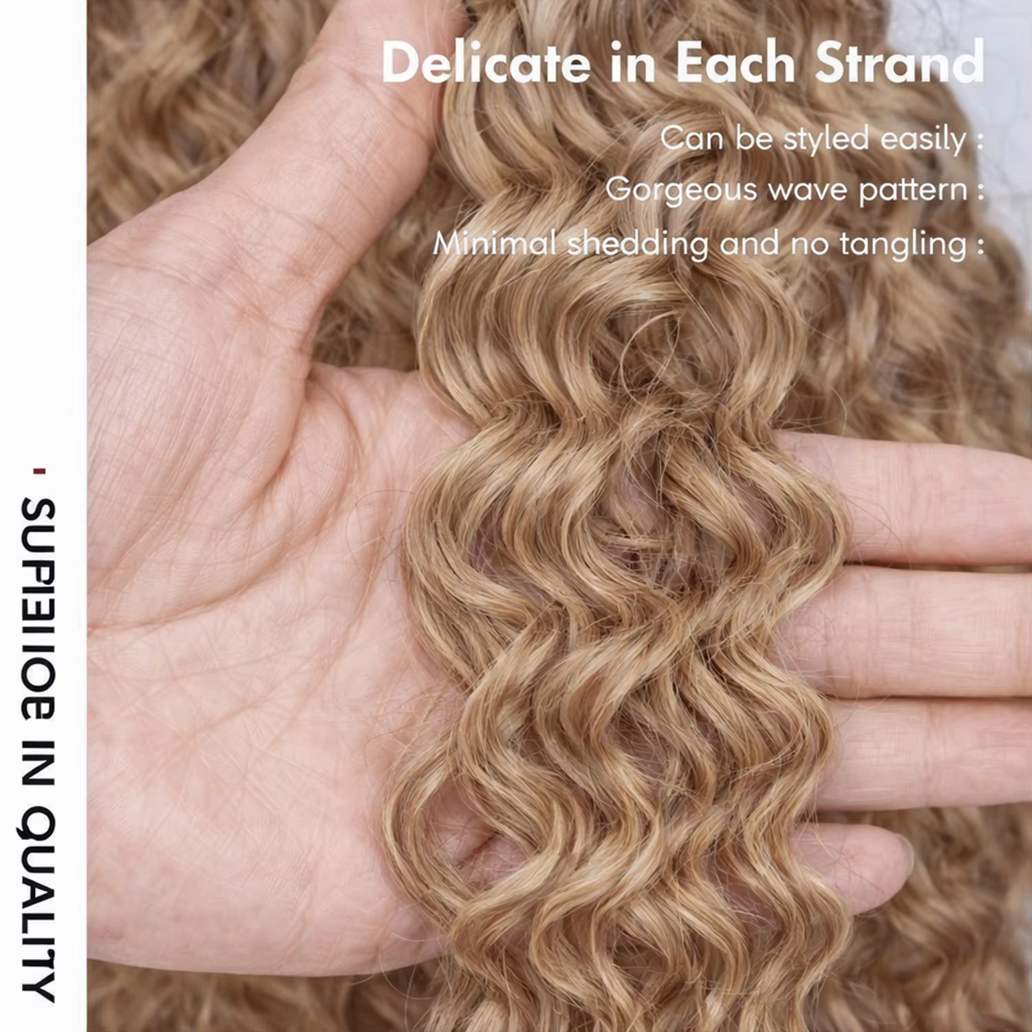 Cheveux humains bouclés birmans couleur blond miel pour crochet # 27 extensions de cheveux en croche