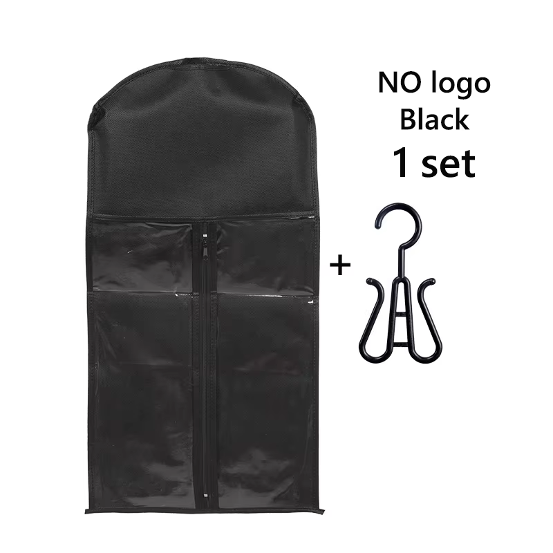 Sac de rangement pour perruques avec cintre, logo personnalisable, sacs à cheveux avec cintre en pla