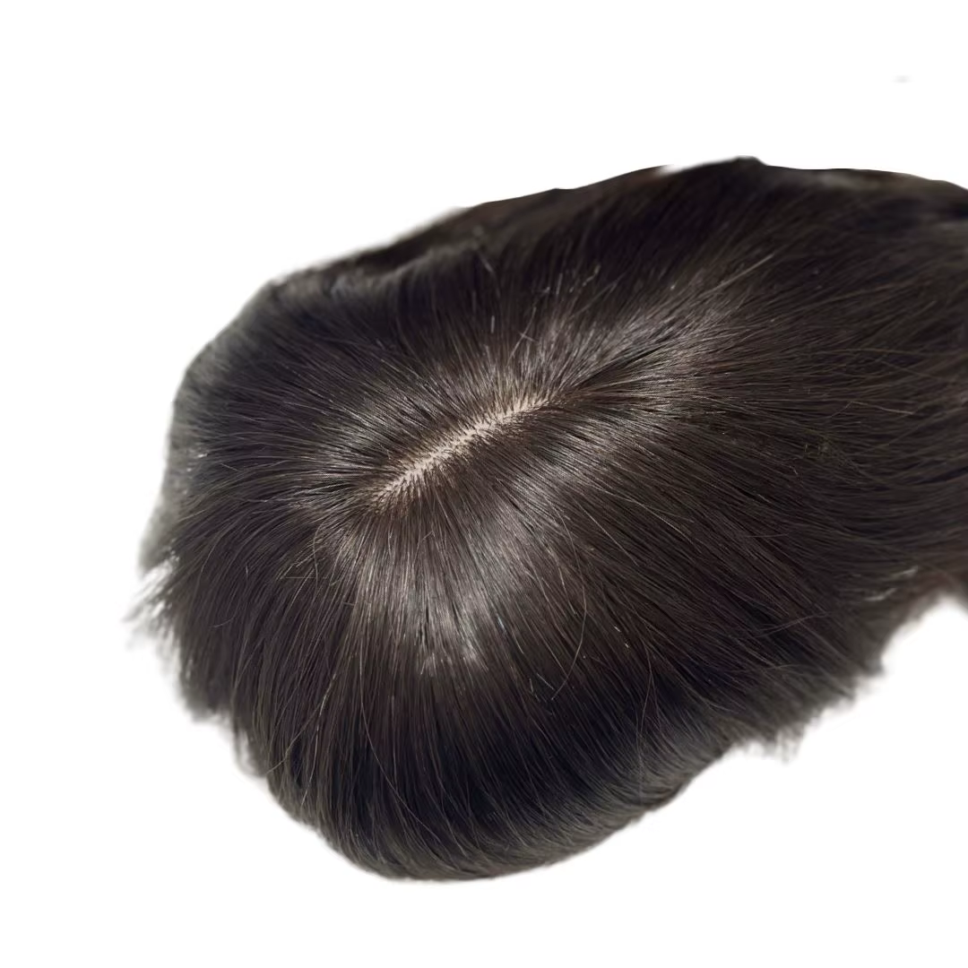 Extensions capillaires naturelles brésiliennes en T-part avec frange 3D à clipser pour femmes, couvr