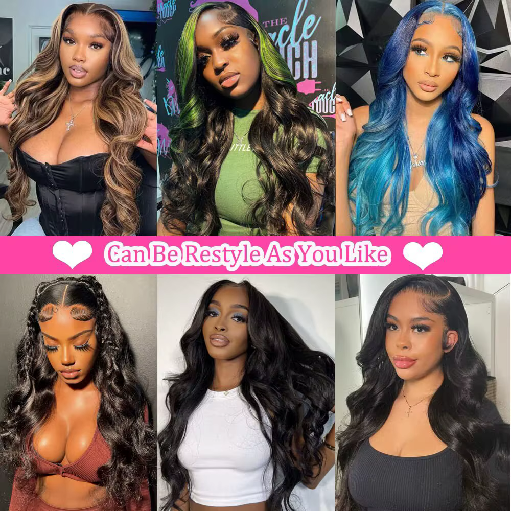 Perruque Lace Closure Wig Remy Body Wave sans colle pour femme, cheveux humains, pre-plucked, 4x4, 5