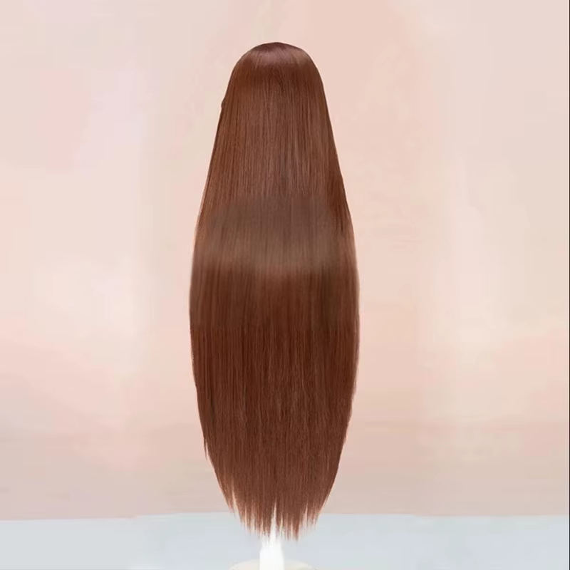 Perruque de Cosplay Hyuna de haute qualité, cheveux synthétiques longs et lisses, bruns, résistants 