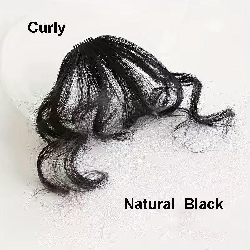 Sunslymei faux synthétique bouclés Air frange Clip-In Extension de cheveux frange faux postiche émou