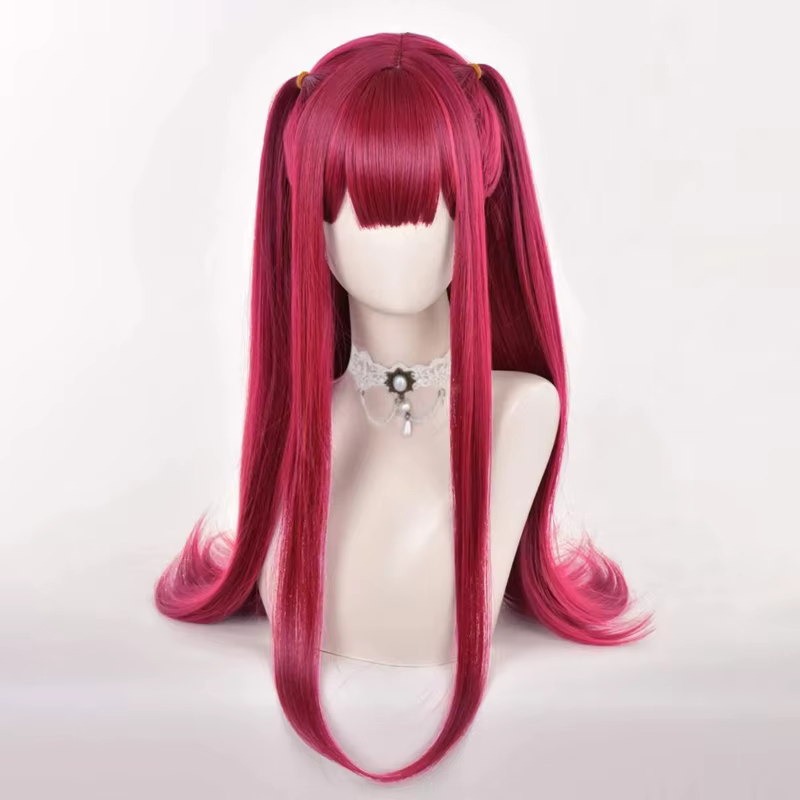 Perruques synthétiques longues et lisses résistantes à la chaleur, cheveux en rouge de 22 pouces de