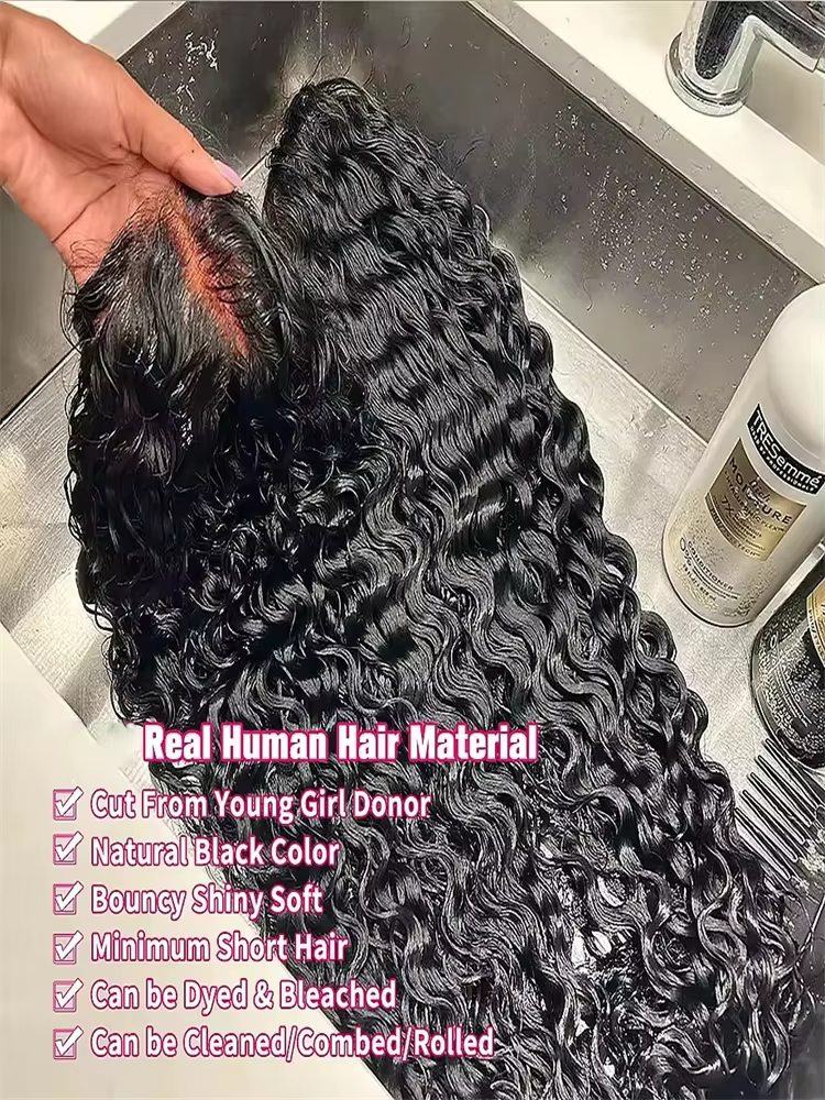 Perruque sans colle ondulée cheveux humains bouclés 13x6 13x4 Hd perruque frontale 200% 40 pouces pe