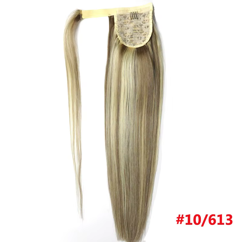 ZZHAIR-Extensions de Cheveux 100% Naturels Remy, Queue de Cheval Ronde Magique, Faits à la Machine,