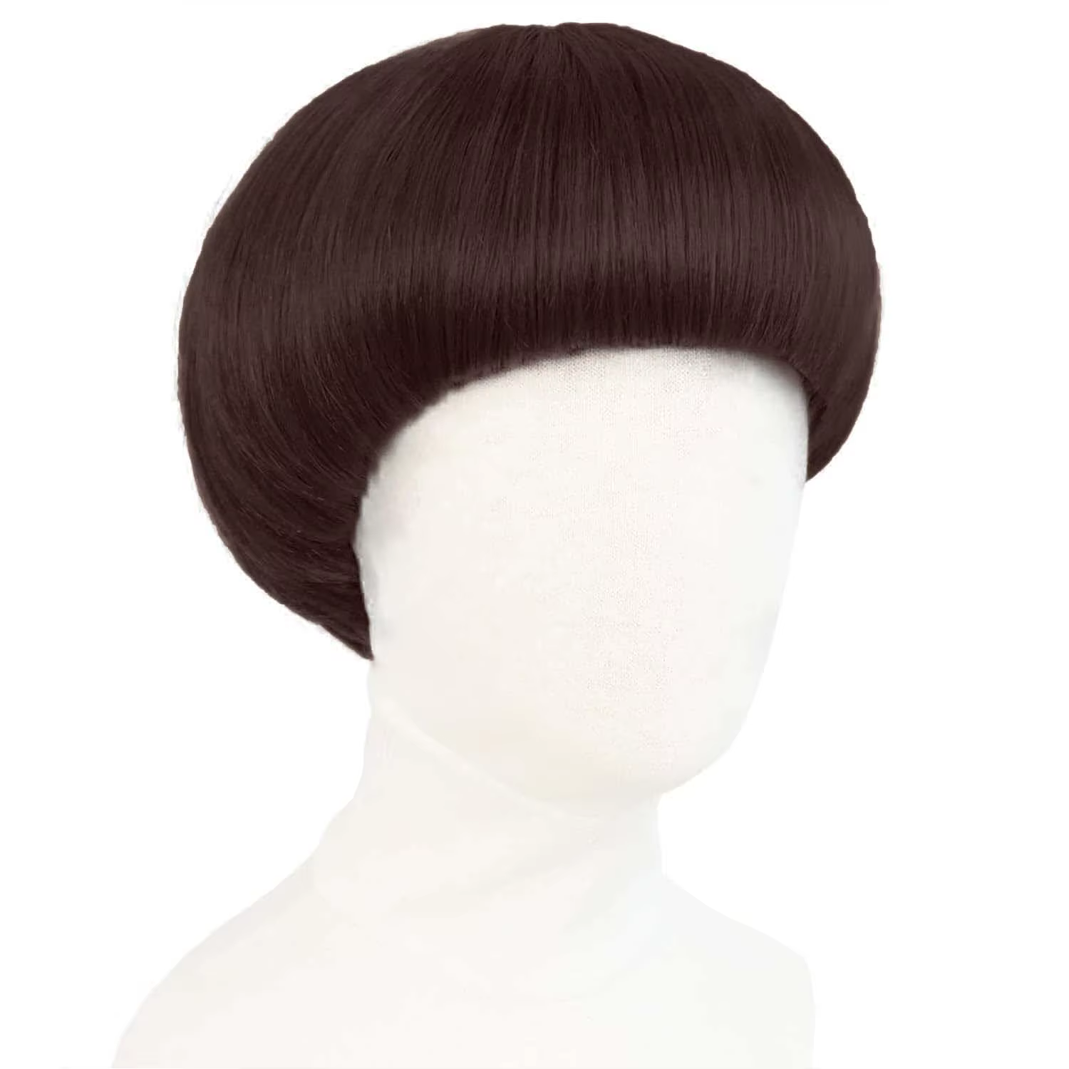 Perruque synthétique courte marron pour hommes, coupe champignon, pour jeu de rôle, coupe bol, Anime