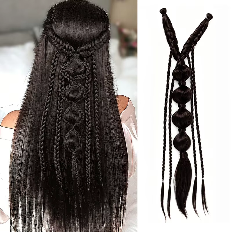 Perruque synthétique tressée de 24 pouces avec clip BB en forme de U, adaptée à un usage quotidien e