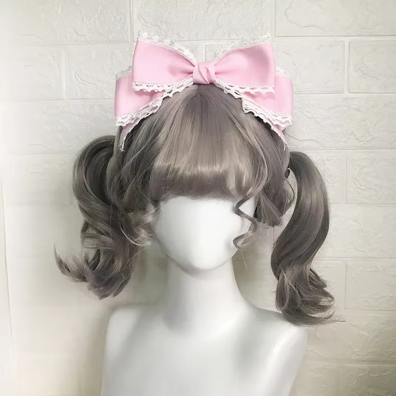 Pinces à cheveux mignonnes pour femmes, accessoires Lolita bleus, grand nœud Lolita, accessoire de c