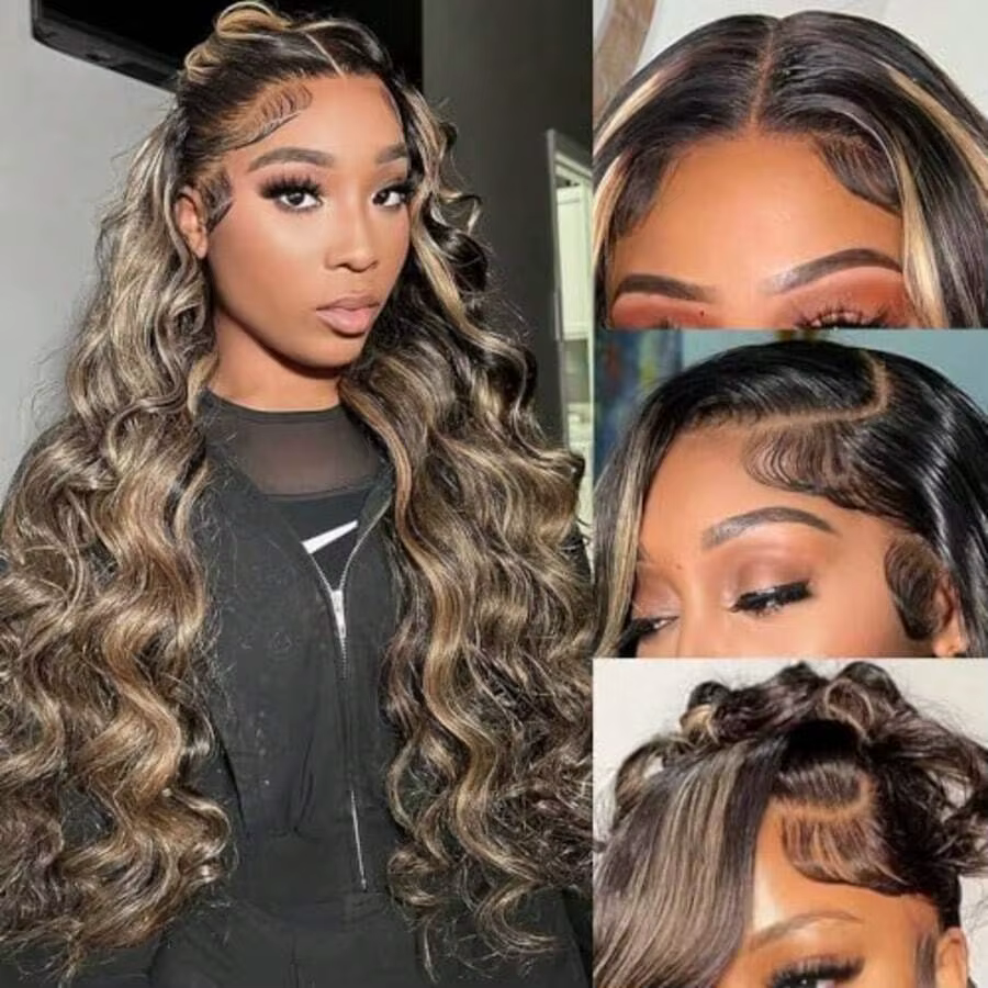 Perruque en cheveux humains 1b/27 Body Wave 13x613x4 HD Lace, avec mèches Ombré, cheveux humains vie