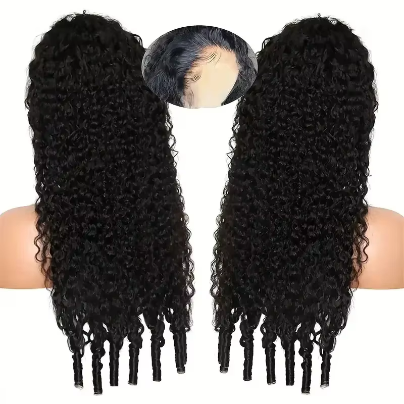 7x5 Birman Bouclés Sans Colle Perruques Cheveux Humains 250% Permium Vague D'eau Avant de Lacet Perr