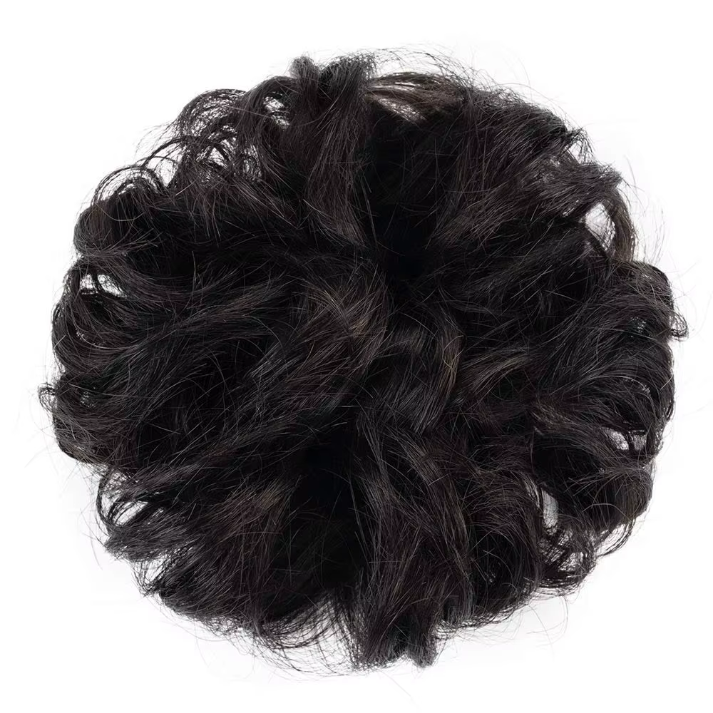 Extensions de chignon bouclé Newmi 100 % cheveux humains naturels pour femme, queue de cheval noire
