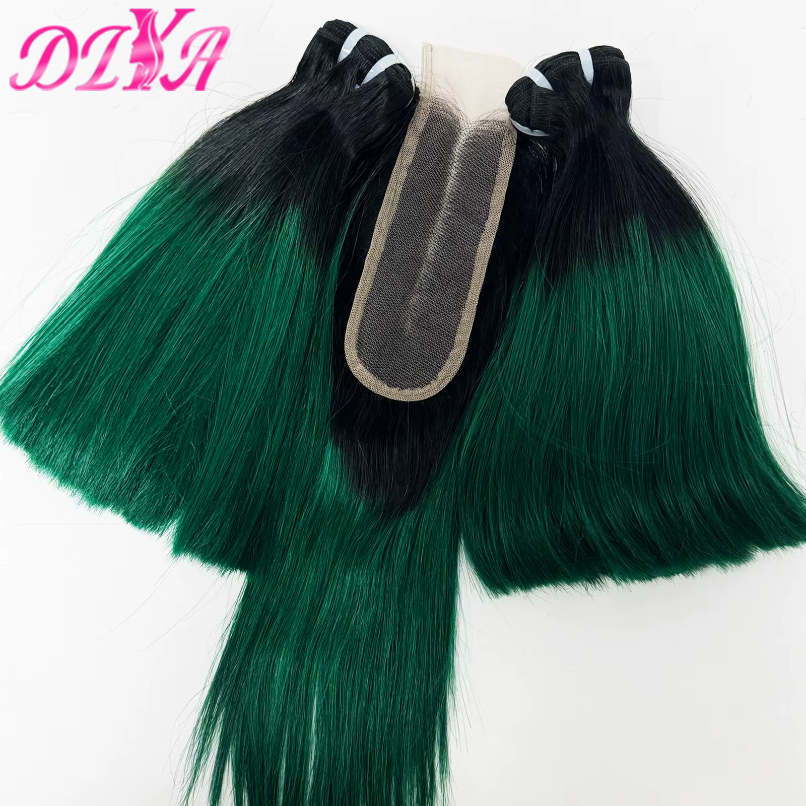 Paquets droits de cheveux humains d'os avec la fermeture transparente de dentelle 2x6 Extensions de 