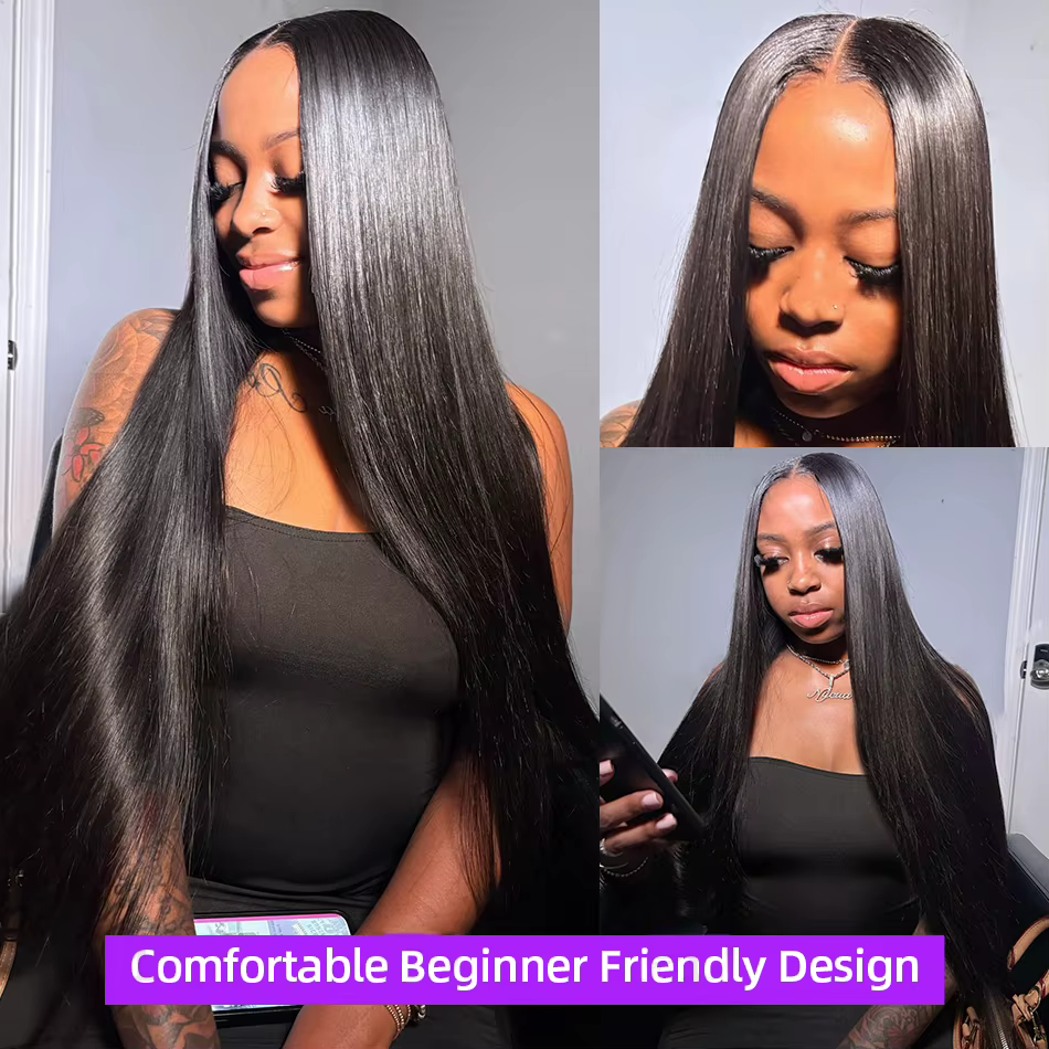 Perruques sans colle Wear Go en cheveux humains, perruque Lace Front 13x6, perruque Lace Front HD tr