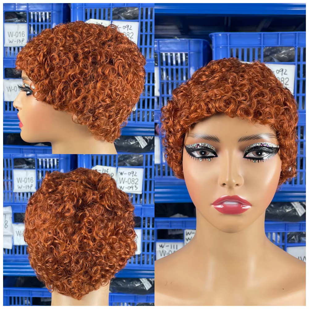 Malaika – perruques courtes bouclées, coupe Pixie, 100% cheveux humains, Chioma, tendance pour femme