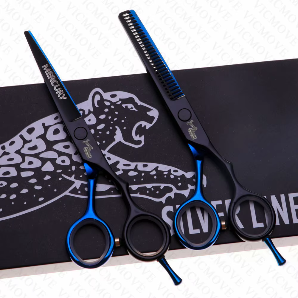 Ciseaux à cheveux professionnels de haute qualité, 5.5 pouces, ensemble de coupe et amincissement, p