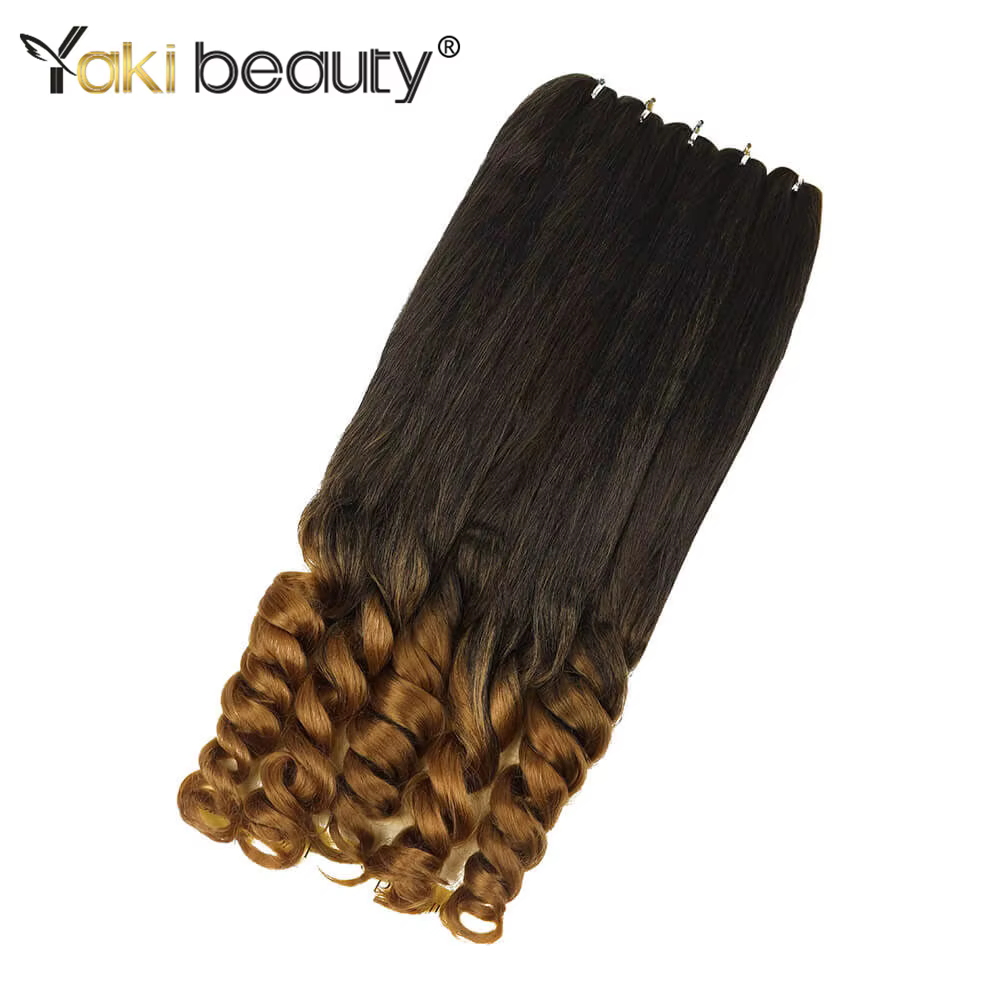 Tressage synthétique bouclé style Boho français ombré, pré-étiré de qualité professionnelle pour tre