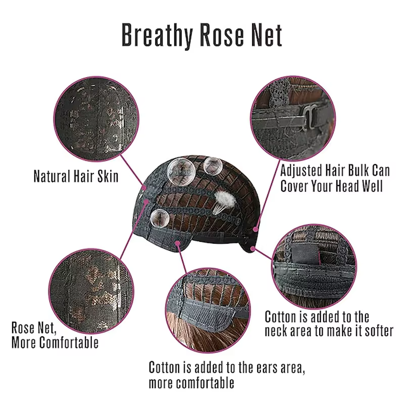 HAIRJOY cheveux synthétiques longs rouge noir droite résistant à la chaleur côté frange Halloween Co
