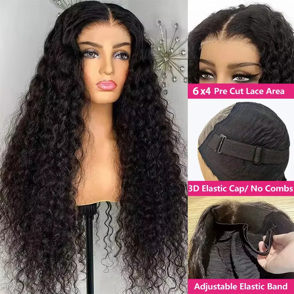 Perruque sans colle cheveux humains prêt à porter vague d'eau 13x6 HD dentelle frontale perruques de