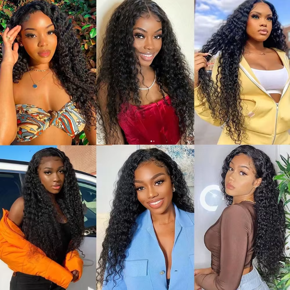 Perruque Wear & Go 30-32 pouces, Deep Wave, nœuds pré-décolorés, closure en dentelle 5x5, sans colle