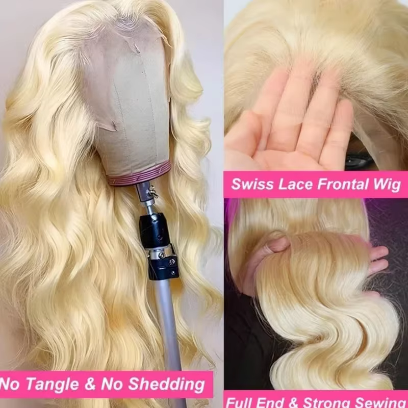 Perruques Body Wave Blond Miel 613, Densité 200, Perruques Frontales en Dentelle HD 13x6 de 40 Pouce