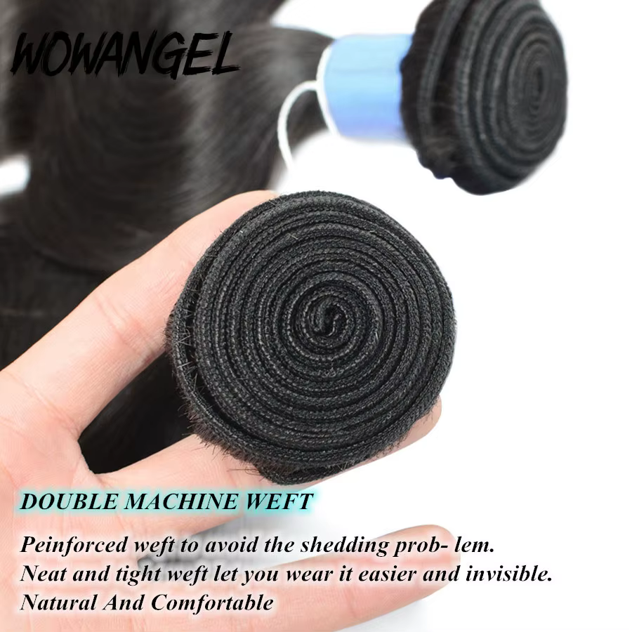 Wow Angel 2x6 HD dentelle fermeture avec paquets cheveux humains raie profonde fondu peaux 30 32 pou