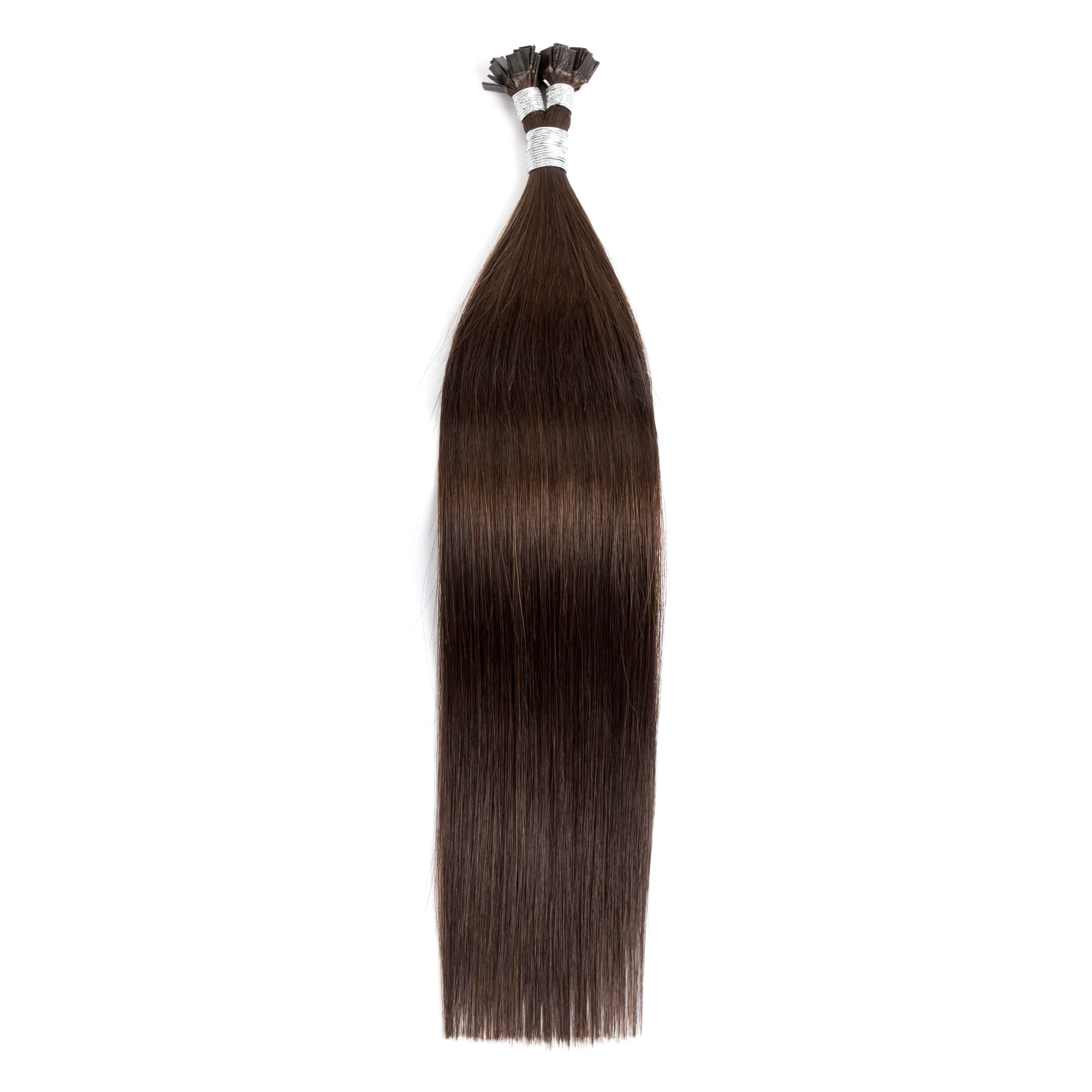 Extensions de cheveux à pointe plate droite, cheveux humains Remy de haute qualité, fusion de kérati
