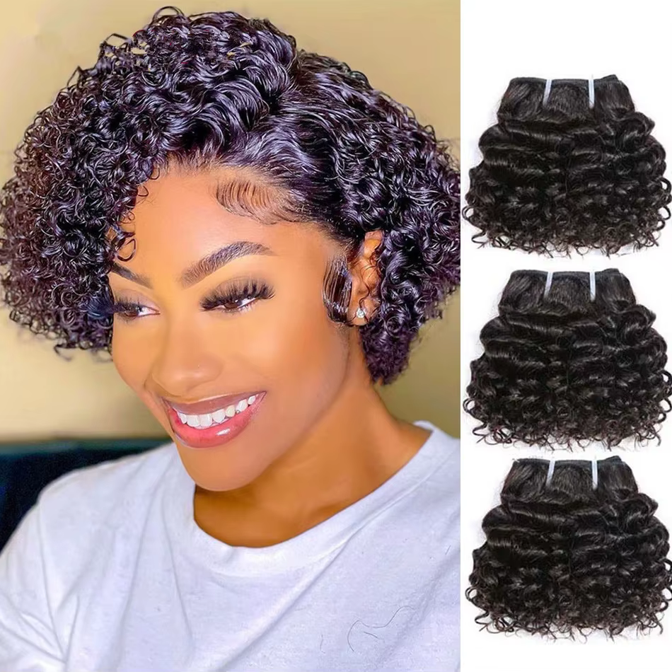 Bundles brésiliens de cheveux humains à vague profonde pour femmes, extensions de cheveux bouclés re