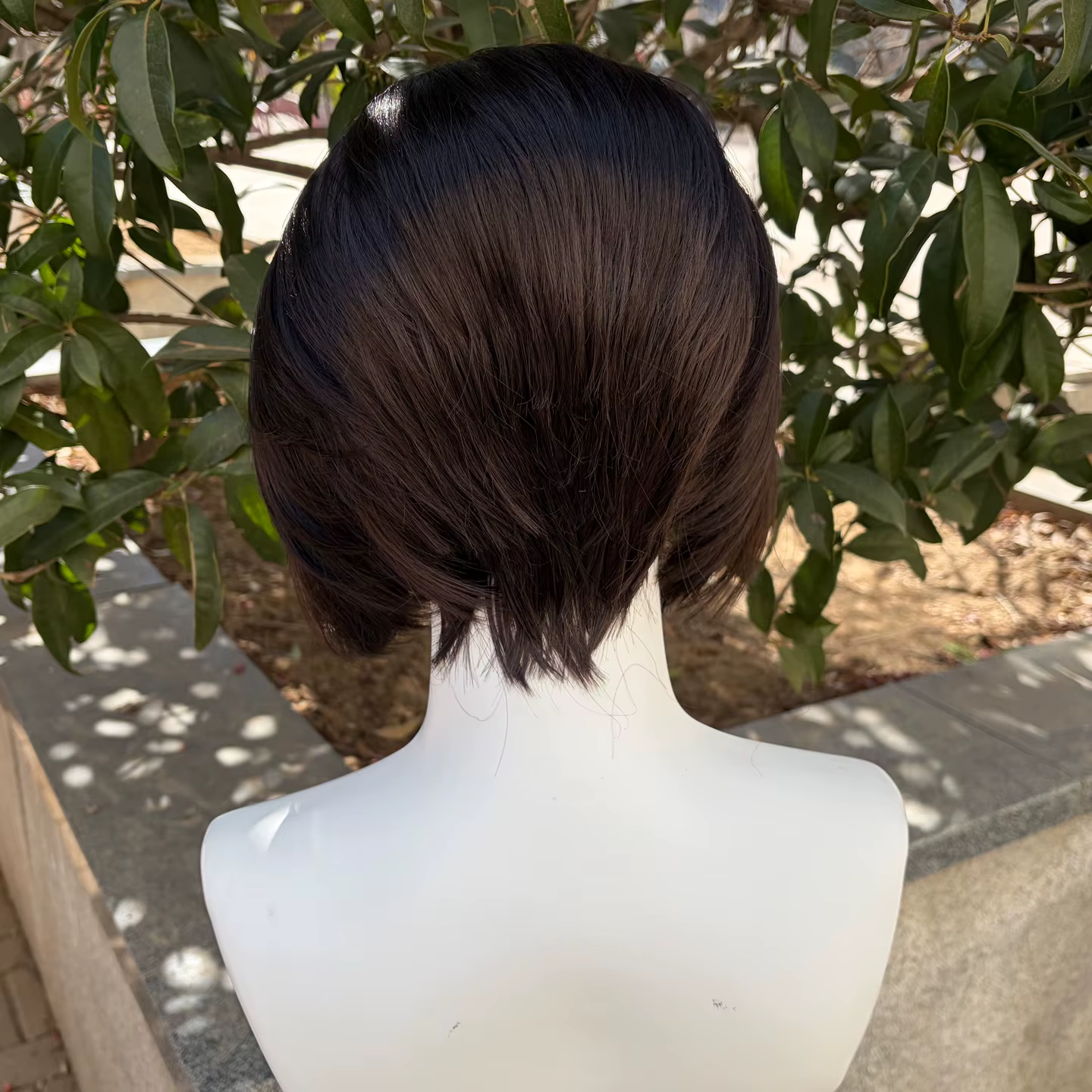Perruques synthétiques Lace Front courtes coupe bob brun foncé pour femmes, perruque Lace 13x4 lisse