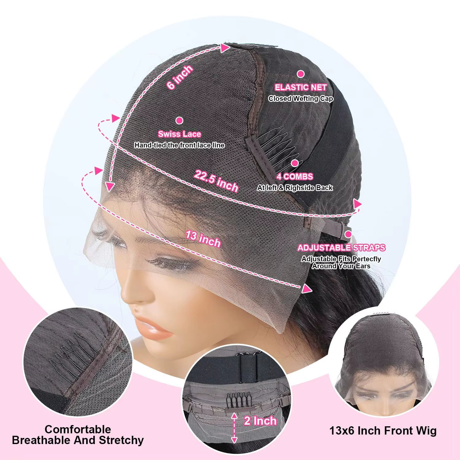 30 40 pouces 13x6 vague de corps Hd cheveux humains dentelle frontale perruque 13x4 vague de corps p