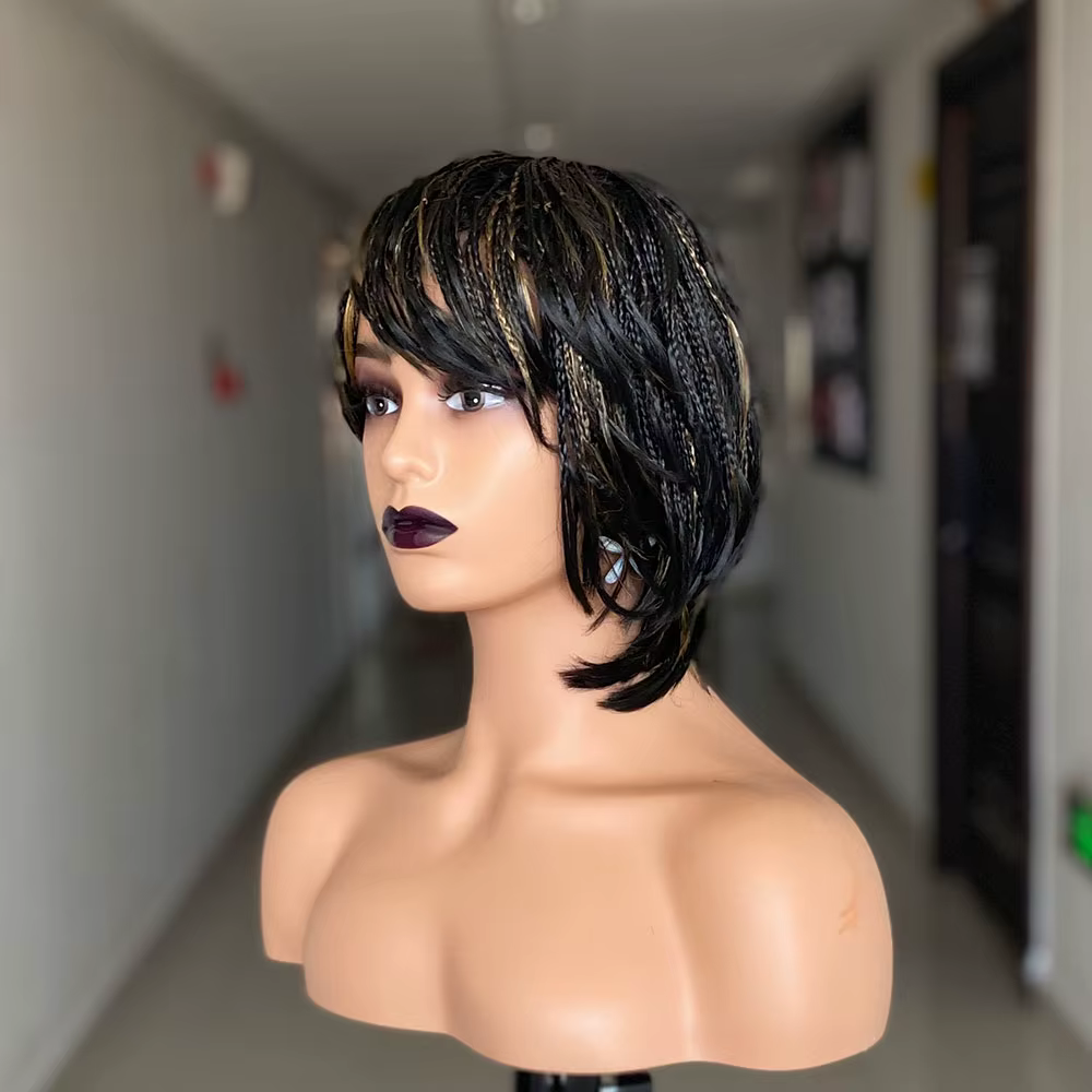Boîte de tresse au Crochet perruques tressées pour les femmes noires cheveux africains synthétiques 