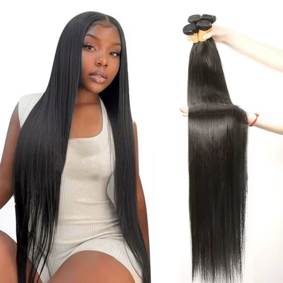 tissage cheveux humain lot en promo Mèches brésiliennes Remy lisses 100% naturelles 28 30 32 34 36 3