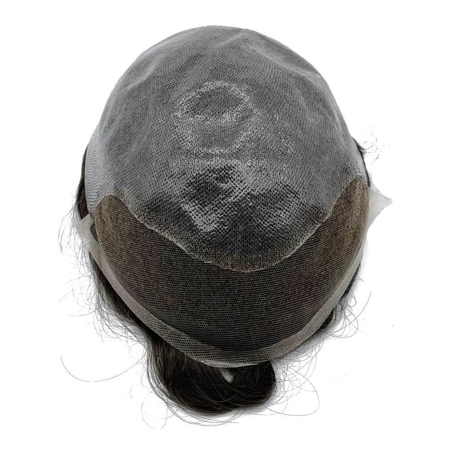 Swiss Lace hommes toupet dentelle avant hommes perruque système de remplacement cheveux humains post