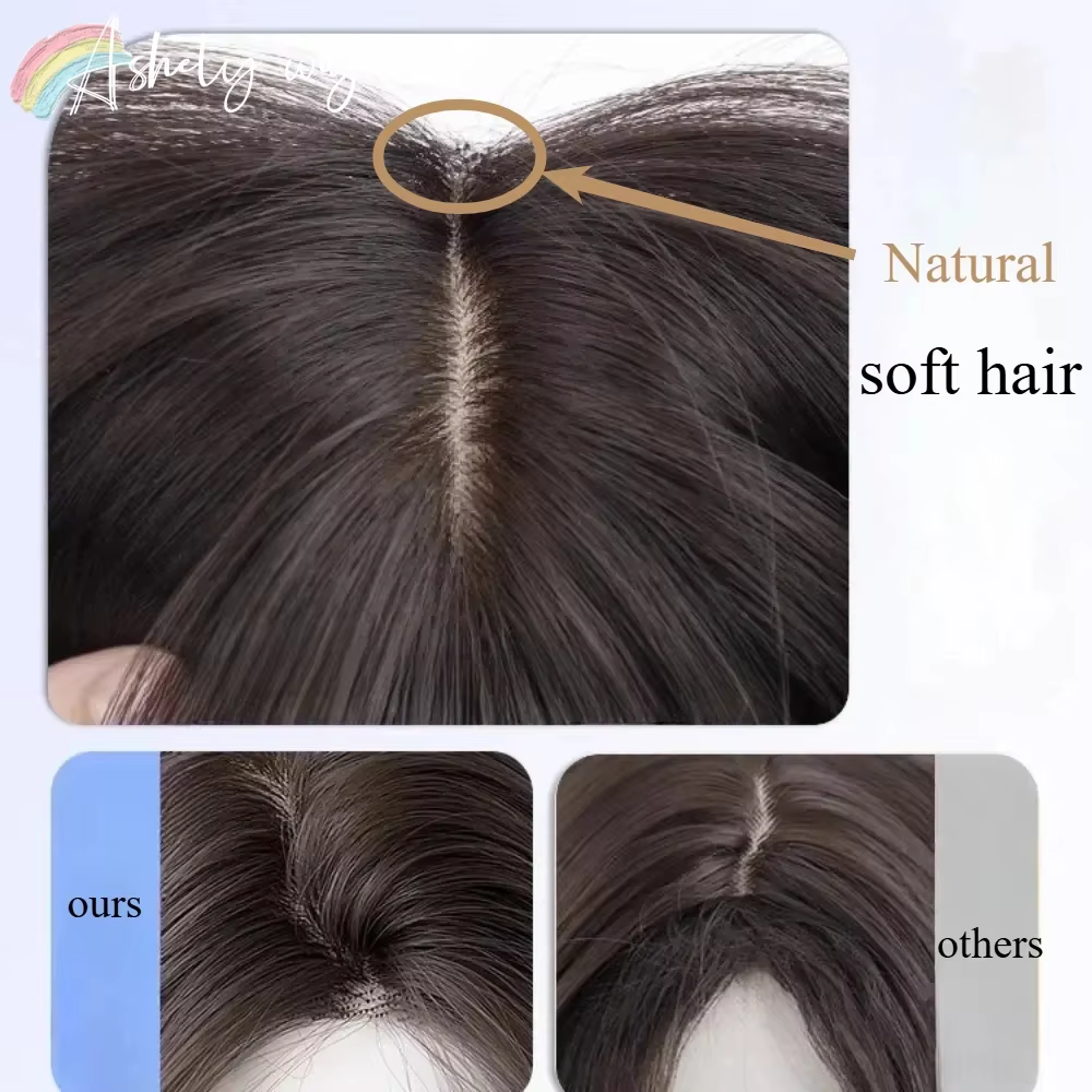 Perruque noire pour femmes, cheveux longs et lisses, bandeau, perruque Lace Front Wig, tempérament C