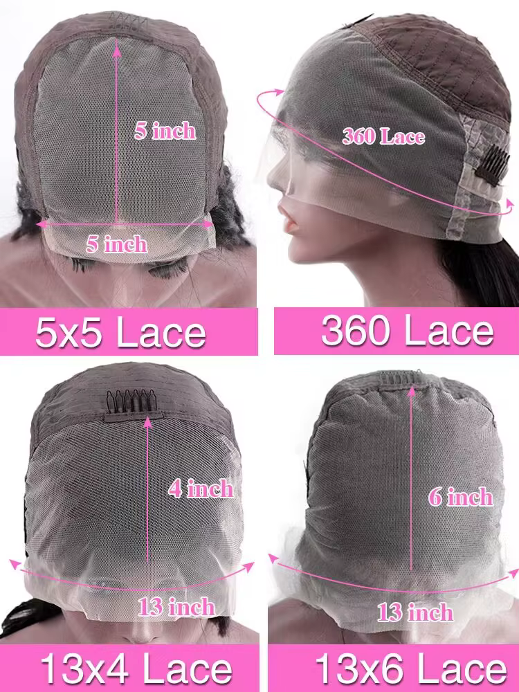 40 46 pouces vague profonde 13x6 13x4 dentelle avant perruque de cheveux humains 200% Remy Curl 360 