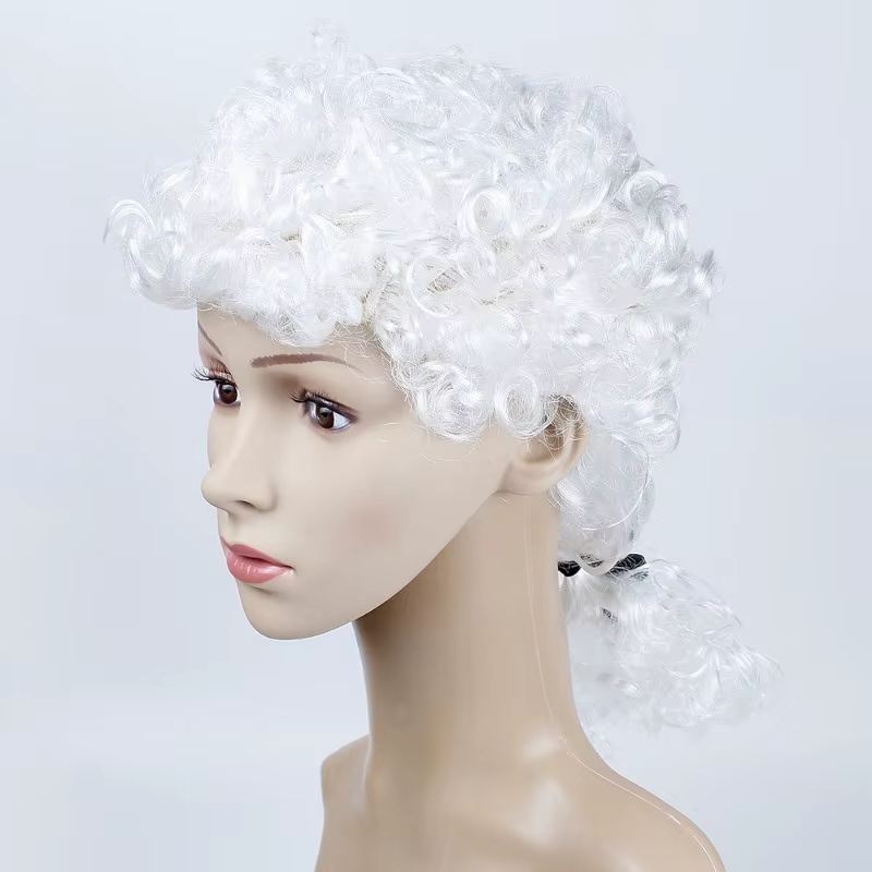Perruque de rôle de juge pour adultes, jeu sur scène, spectacle d'avocat, couvre-chef, accessoire de