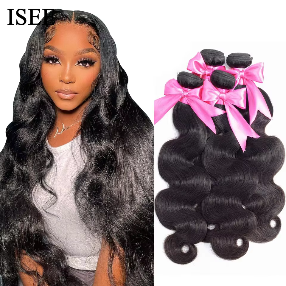 ISEE Malaysian Body Wave Remy Bundles Extensions de Cheveux Humains Bruts 100% Non Traités – Achetez