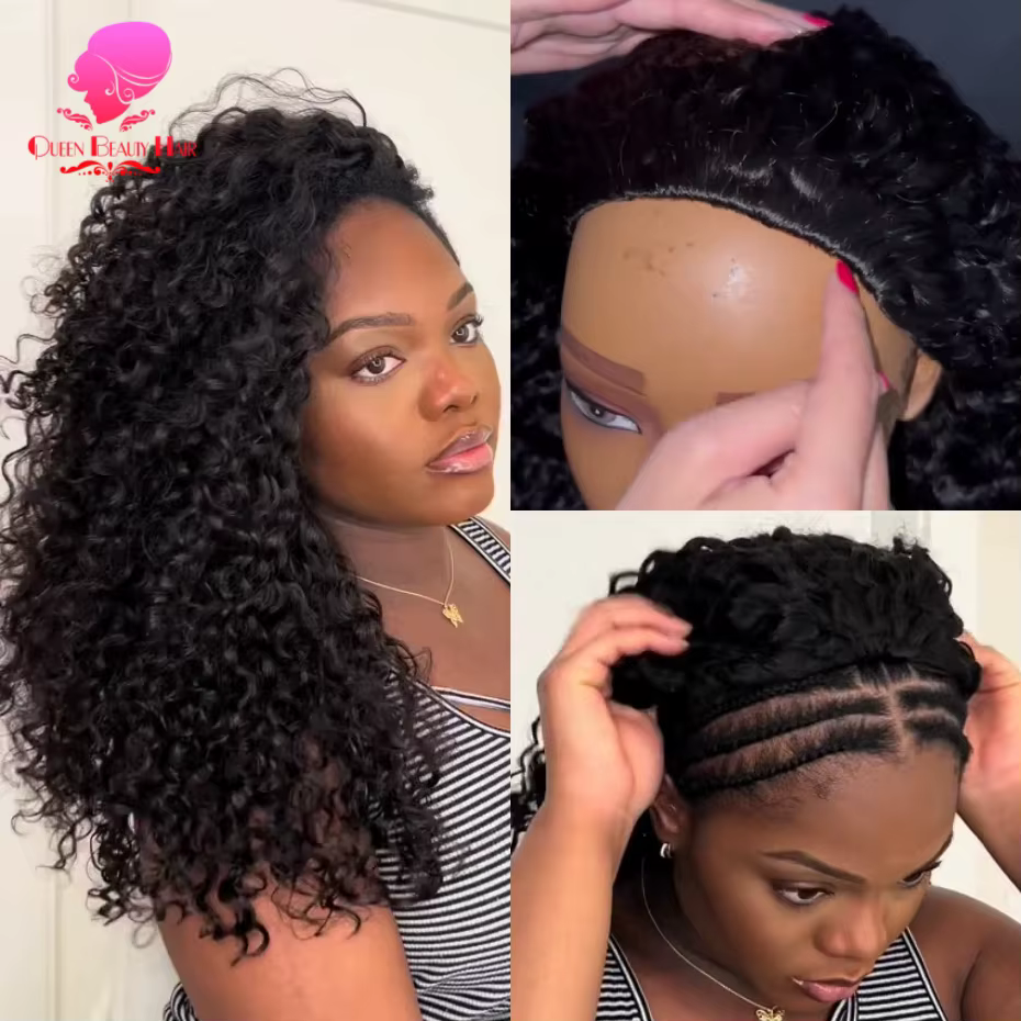 Perruques mi-longues invisibles en cheveux humains birmans, sans colle, prêtes à porter, couleur 1B,