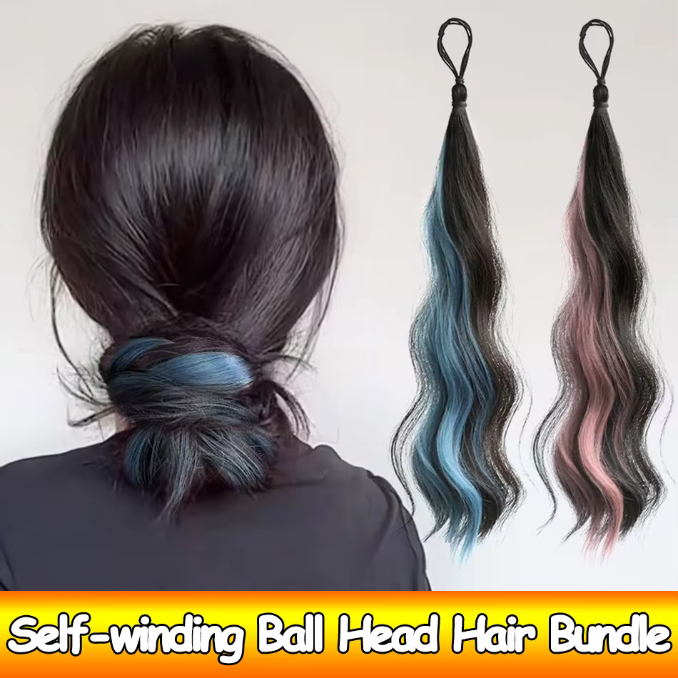 Perruque synthétique à tête sphérique à remontage automatique de 50cm, lot de cheveux pour femme, ch