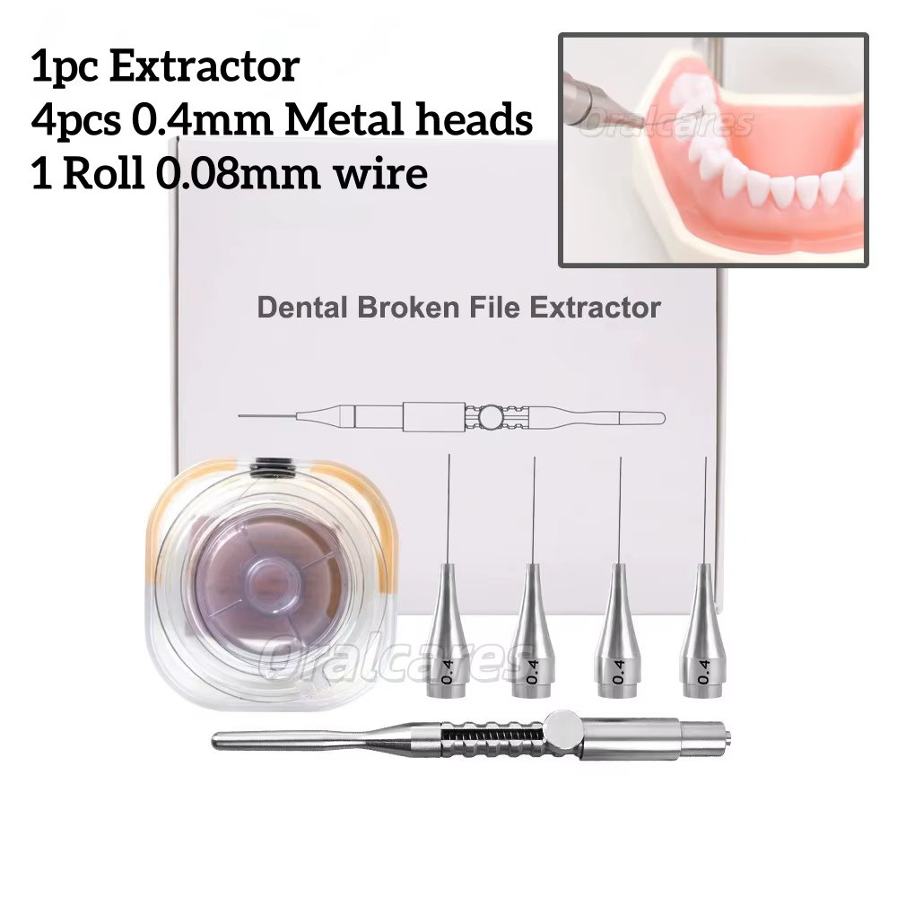 Kit d'extraction de fiches endodontiques cassées – Extracteur de canaux radiculaires, support et out