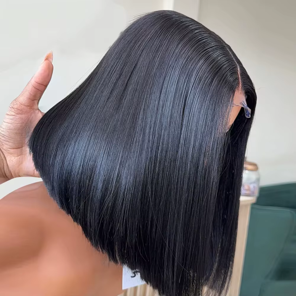 CEXXY Perruque Naturelle Moins Cher Perruque Raw Hair Sans Colle Perruque BOB Courte Perruque 13x6 1