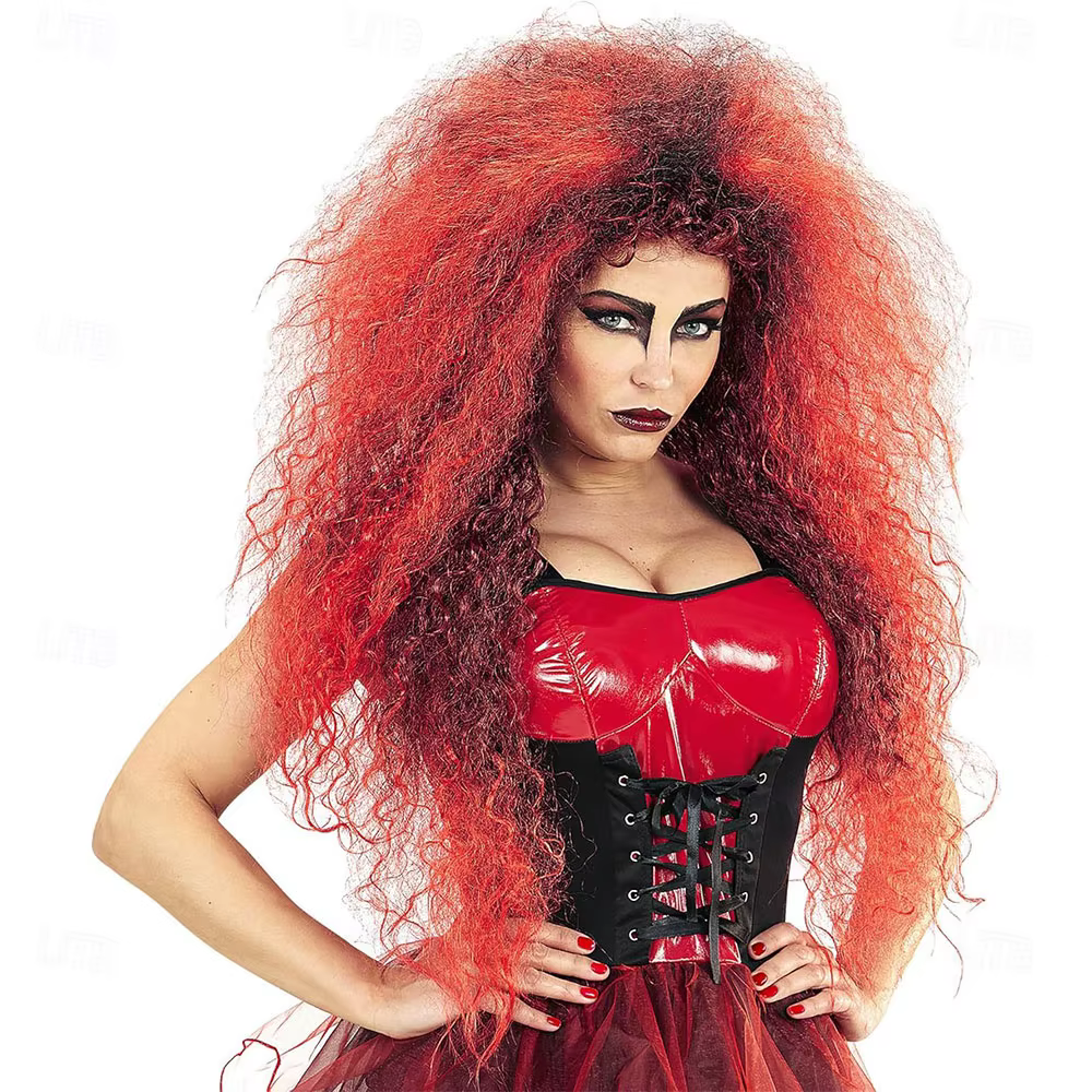 HAIRJOY cheveux synthétiques sorcières sauvages perruque gris Halloween Cosplay fête perruques