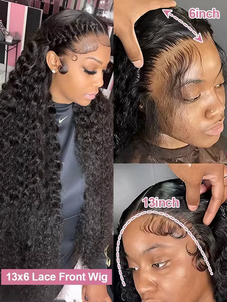 Perruques de cheveux humains de vague profonde 13x4 HD dentelle transparente 13x6 perruques frontale