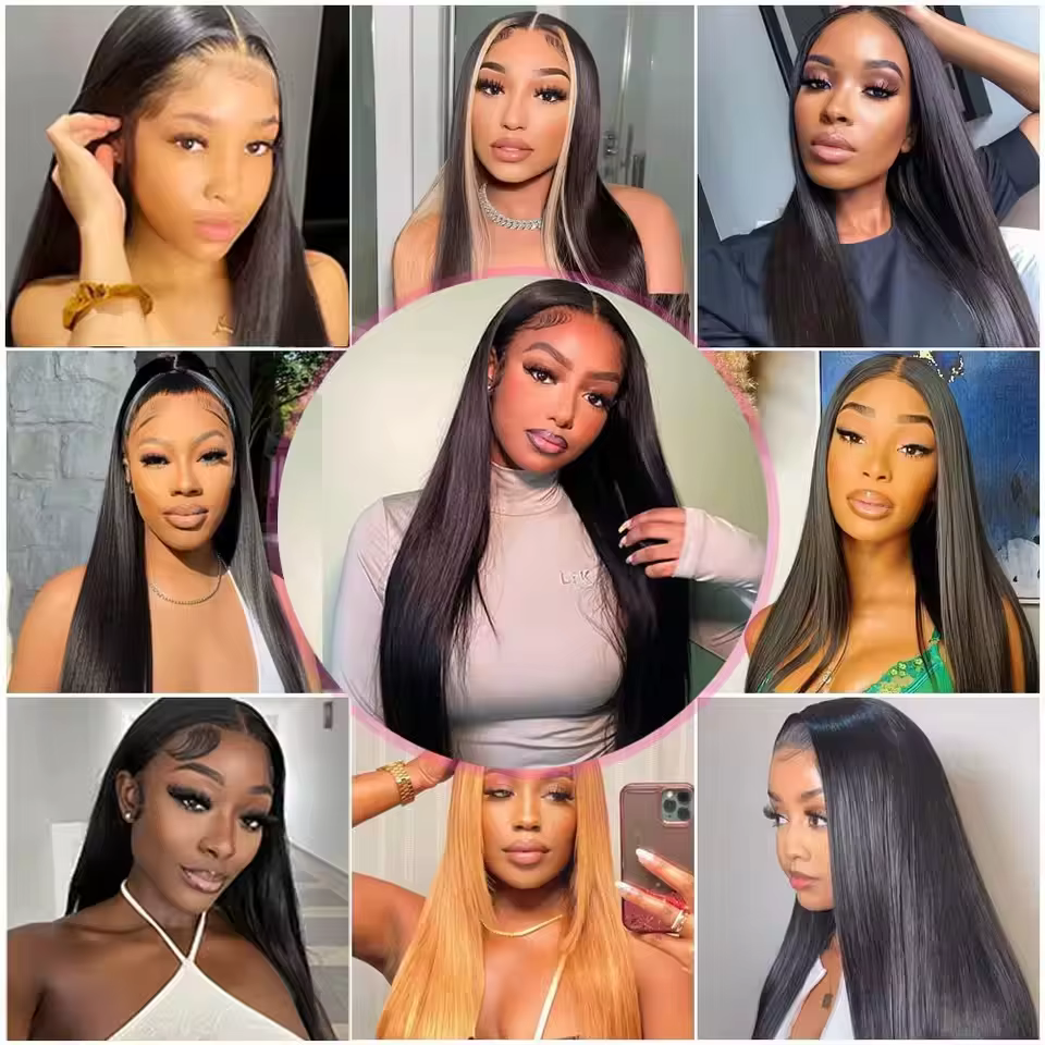 Perruques en cheveux humains 13x6 360 HD Lace Front pour femmes noires, densité 250, lisses comme de