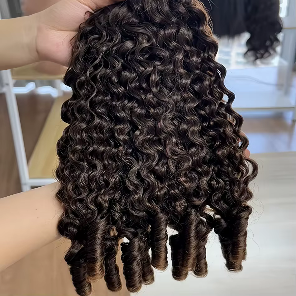 Extensions de cheveux humains bouclés vierges 12A, style boucles birmanes et ondulations aquatiques,