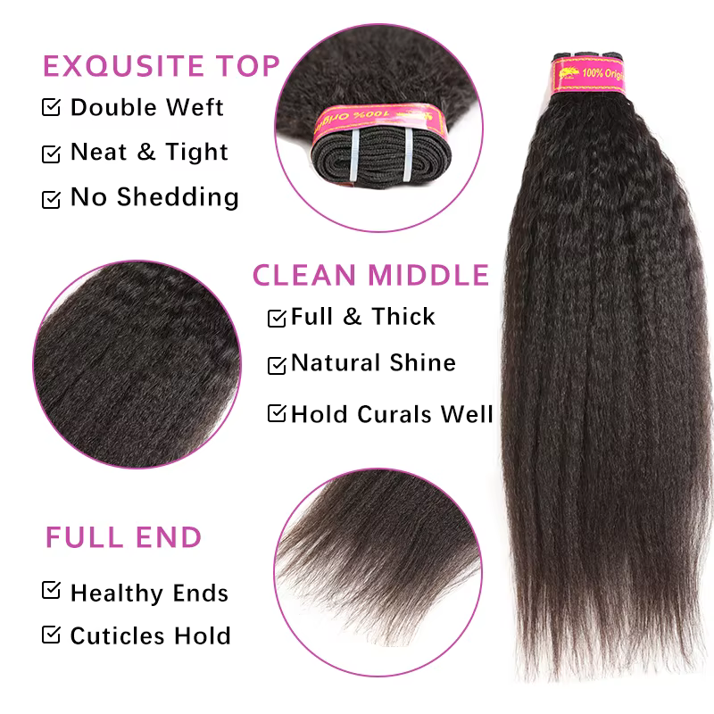 Ali Queen 10A non pressé yaki cheveux raides paquets cheveux bruts armure 1 pièces prix de gros brés