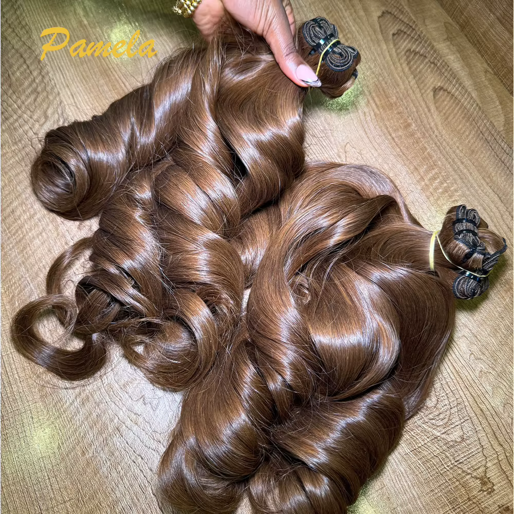 Extensions de cheveux humains bruns ondulés, 100% vierges non traités, 3 mèches, extensions de cheve