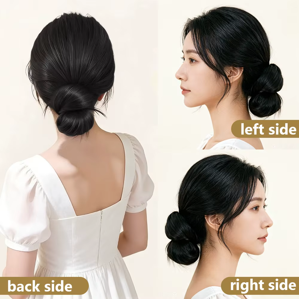 Queue de cheval synthétique à pince pour femme, tête de fleur, cheveux bouclés, perruque moelleuse, 